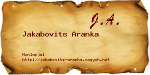 Jakabovits Aranka névjegykártya